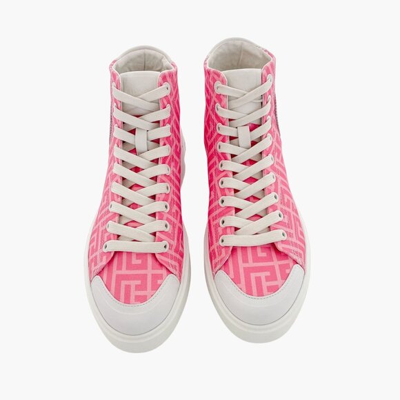 Balmain x Barbie B-Court Sneakers EU 36 US 6 Pink High Top Lace Up Booties - Picture 2 of 13